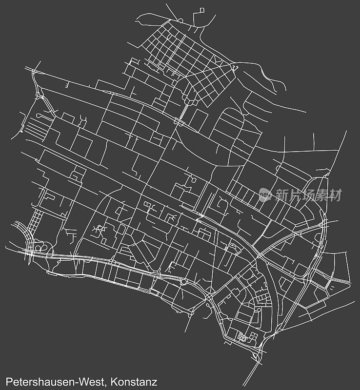 KONSTANZ PETERSHAUSEN-WEST QUARTER的街道地图